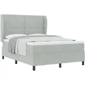 vidaXL Boxspringbed met matras Lichtgrijs 200 x 140 cm Fluweel