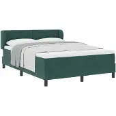 vidaXL Boxspring bed met hoofdeinde Donkergroen 140 x 200 cm Fluweel