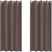 vidaXL Blackout Gordijnen met Ringen 2 st Donkerbruin 260 x 140 cm