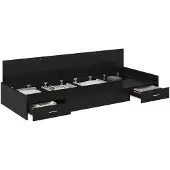 vidaXL Bedframe met lade Zwart Eiken 90 x 190 cm Bewerkt hout