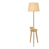 QUVIO Staande vloerlamp - Met plankje - Hout