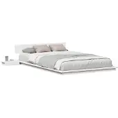 vidaXL Bedframe met hoofdeinde met opslag Bruin 135 x 190 cm Hout