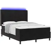 vidaXL Boxspring bed met hoofdeinde Zwart 140 x 200 cm Fluweel