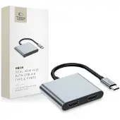 Tech-Protect Adapter 4In1 Usb-C Naar 2X Hdmi 4K 60Hz Voor Macbooks