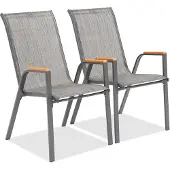Garden Point Set van twee Bitonto grijze stoelen