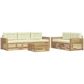 Syfax Buiten bankenset 6 pcs Wit en crèmekleurig