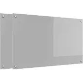 vidaXL Keukenachterwand 2 st Lichtgrijs 100 x 60 cm gehard glas