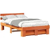 vidaXL Bedframe Wasbruin 120 x 190 cm Massief grenenhout