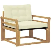 vidaXL Buiten bank set Massief Acaciahout en Textilene Wit
