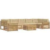 Syfax Buiten bankenset 8 pcs Wit en Beige Massief Acaciahout