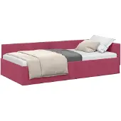 vidaXL Hoek Bed Frame met hoofdeinde Wijnrood 100 cm x 200 cm Fluweel