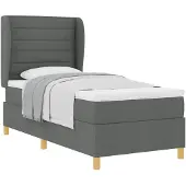 vidaXL Boxspringbed met matras, donkergrijs, 200 x 80 cm, gestoffeerd