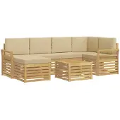 Syfax Buiten bankenset 7 pcs Wit en Beige Polyester
