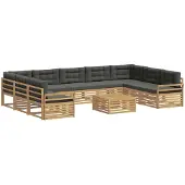 vidaXL Buiten bank set 10 st Wit en antracietkleurig
