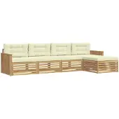 Syfax Buiten bankenset 5 pcs Wit en crèmekleurig