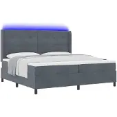 vidaXL Boxspringbed met hoofdeinde Donkergrijs 200 x 200 cm Fluweel