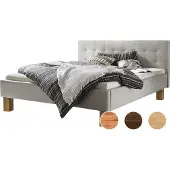 Hasena Noemi gestoffeerd bed massief hout 100% polyester incl. midtrever
