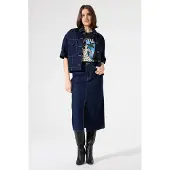 Garcia Ladies Skirt Rinsed Maat: XS | Midi Rokken Outlet | Dames | Blauw