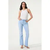 Garcia Celia Pants Denim Light Used Maat: W32L32 | Straight Broeken Outlet | Dames | Blauw