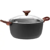 Sambonet Rock'N'Rose Aluminium schwarz Fleischtopf 24 cm mD S0163-S00565-S1953 51027-74