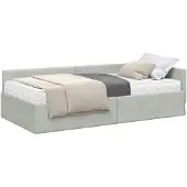 vidaXL Hoekbedframe met Matras Anders 2 st Lichtgrijs Fluweel