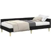 vidaXL Hoekbedframe met Matras Anders met hoofdeinde 2 st Groen Stof