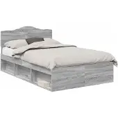 vidaXL Bedframe Grijs Sonoma 120 x 200 cm Massief grenenhout
