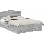 vidaXL Bedframe met lade Grijs Sonoma 140 x 190 cm Bewerkt hout