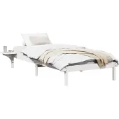 vidaXL Bedframe Wit 90 x 200 cm Massief grenenhout