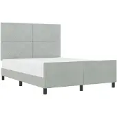 vidaXL Boxspring bed met hoofdeinde Lichtgrijs 160 x 200 cm Fluweel