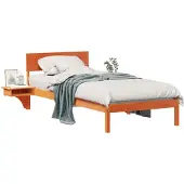 vidaXL Bedframe met hoofdeinde Wasbruin 90 x 190 cm Massief grenenhout