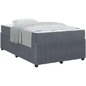 vidaXL Bedframe met matras Donkergrijs 120 x 190 cm Stof