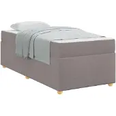 vidaXL Bedframe met matras Taupe 90 x 190 cm Stof