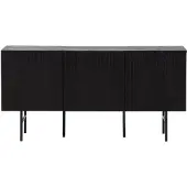 QUVIO Daro Dressoir - Scandinavisch Design - Zwart Eikenfineer - 150x75x42 cm