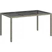 Syfax Tuinstafel Grijs 150 x 90 x 75 cm poly rattan