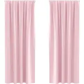 vidaXL Blackout Gordijnen met Ringen 2 st Babyroze 225 x 140 cm