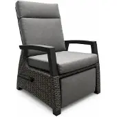Qopps Relaxfauteuil Darwin - Verstelbaar - Wicker - Antraciet -