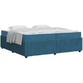 vidaXL Bedframe met matras Blauw 200 x 200 cm Stof
