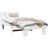 vidaXL Bedframe met hoofdeinde Wit 80 x 200 cm Massief grenenhout