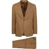 Suitable Linnen Suit Camel | Bruin | Maat 50