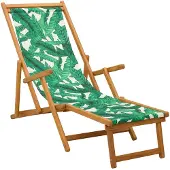 vidaXL Opklapbare ligbed, 3 standen, massief eucalyptus hout