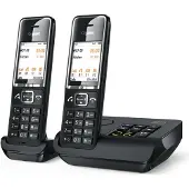 Gigaset COMFORT 550A duo, Analoog/DECT-telefoon, Draadloos handset, Sprekenhandsfree, 200 contacten, Nummerherkenning, Zwart