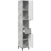 vidaXL Badkamerkast, betonlook, grijs, 31,5 x 33 x 190 cm