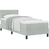 vidaXL Boxspring bed met hoofdeinde Lichtgrijs 80 x 200 cm Fluweel
