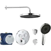 SANITINO - Doucheset met inbouwkraan en inbouwdeel van Grohe, kielle-accessoires, chroom SANI21GKK008