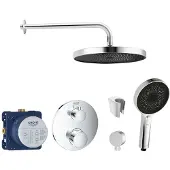 SANITINO - Doucheset met thermostaat en inbouwhuis Grohe, kielle accessoires, chroom SANI21GKK004