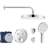 SANITINO - Doucheset met thermostaat en inbouwhuis Grohe, kielle accessoires, chroom SANI21GKK001