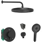 SANITINO - Doucheset met thermostaat en inbouwdeel Hansgrohe, Kielle accessoires, matzwart SANI21HKK411