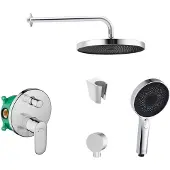 SANITINO - Doucheset met kraan en inbouwbehuizing Hansgrohe, accessoires kielle, chroom SANI21HKK008