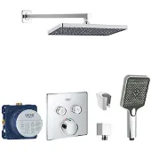 SANITINO - Doucheset met inbouwkraan en inbouwdeel van Grohe, kielle-accessoires, chroom SANI21GKK011